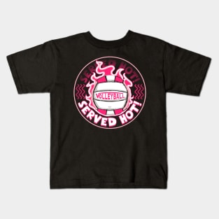 Volleyball Served Hot Pink Vball Kids T-Shirt